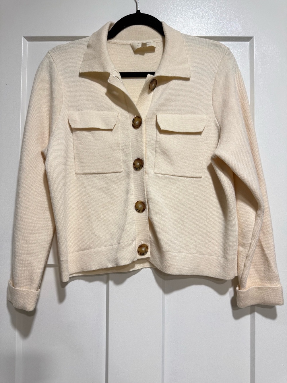 Sezane Betty Cardigan in Ecru